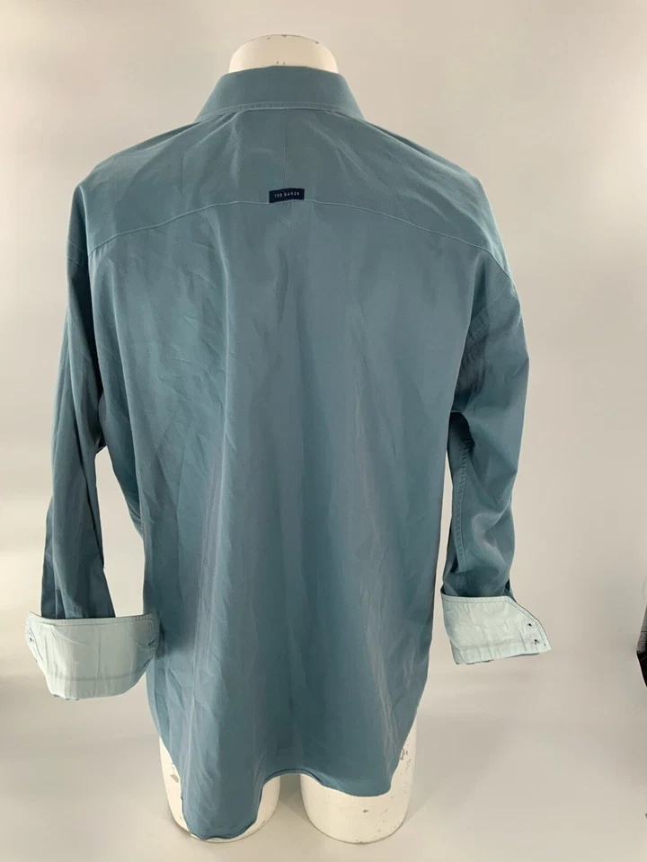 Camisa de Vestir Ted Baker 16.5 32-33 Azul Claro 100% Algodón Hecha en Canadá YGI A2-893 Foto 4 de 4