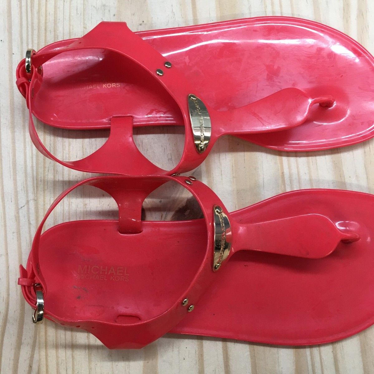 Michael Kors Camila Thong サンダル US 8M Michael Kors Women's Plate Thong Sandal | Casual Flat