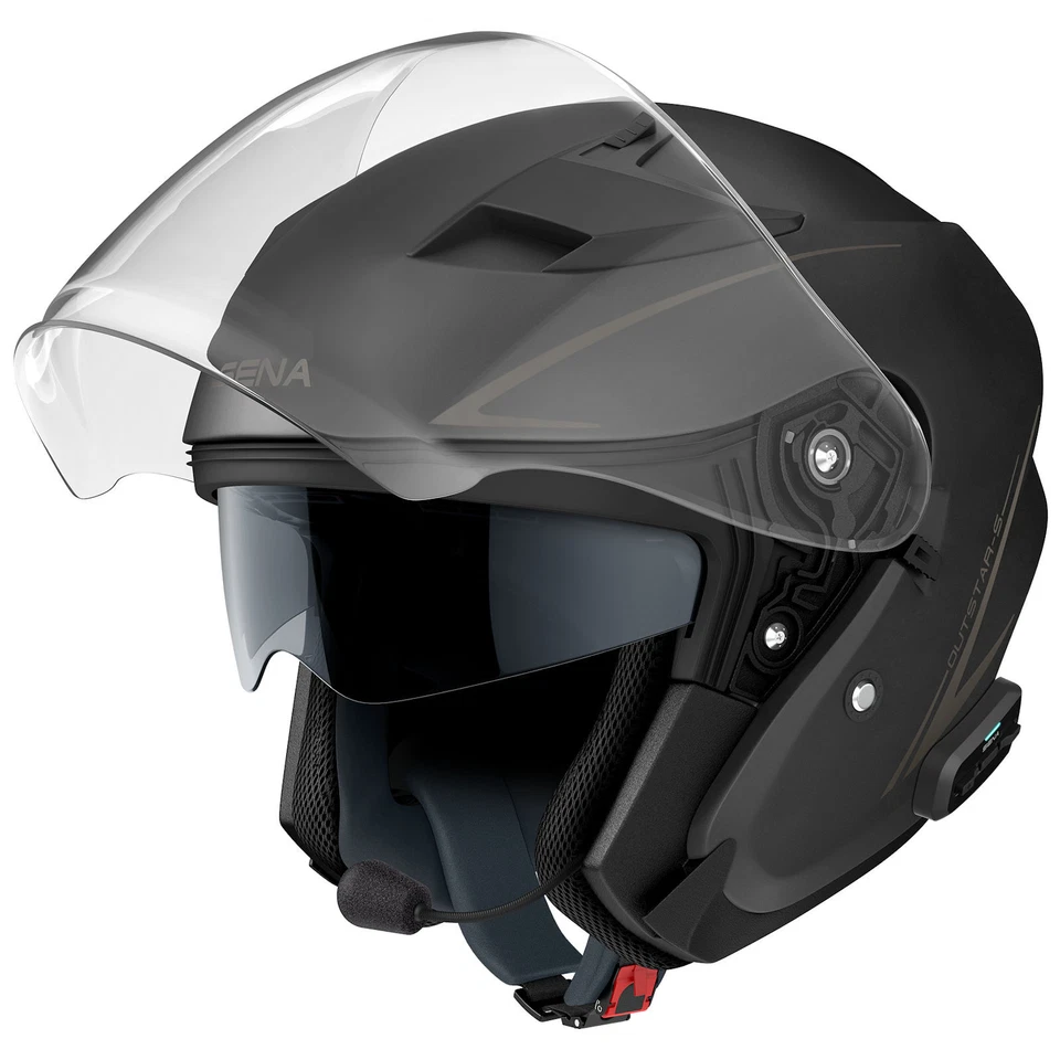 SENA Jethelm OUTSTAR S schwarz matt Bluetooth 5 Headset HD-Intercom Gr. L 61/62 - Bild 2 von 4