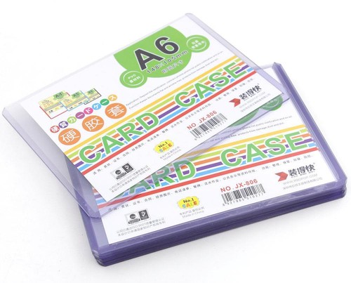 10 Pcs Clear Hard Plastic Protective Sleeve Clip Notes Photo Files Holder #A6 - Picture 6 of 6