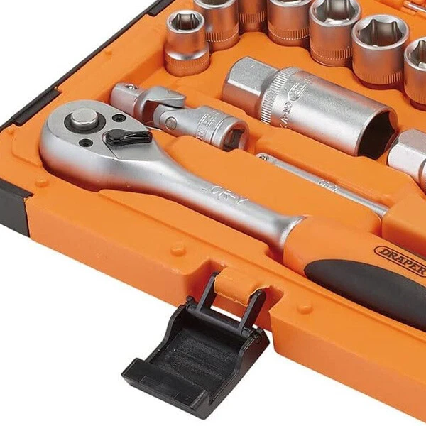 34pc Socket & Bit Set HI-TORQ® 1/4" & 3/8" Drive 6 Point Chrome Vanadium Draper - Image 4 of 4