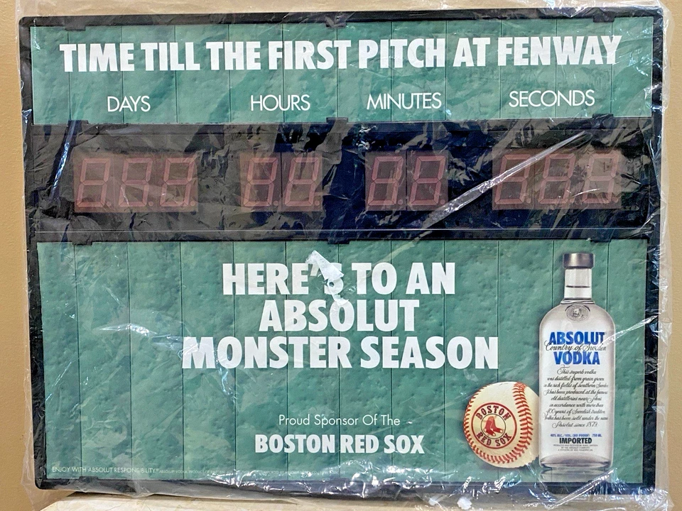 Absolut Vodka Boston Red Sox Lighted Count Down Sign Season Start Rare - Image 4 of 4