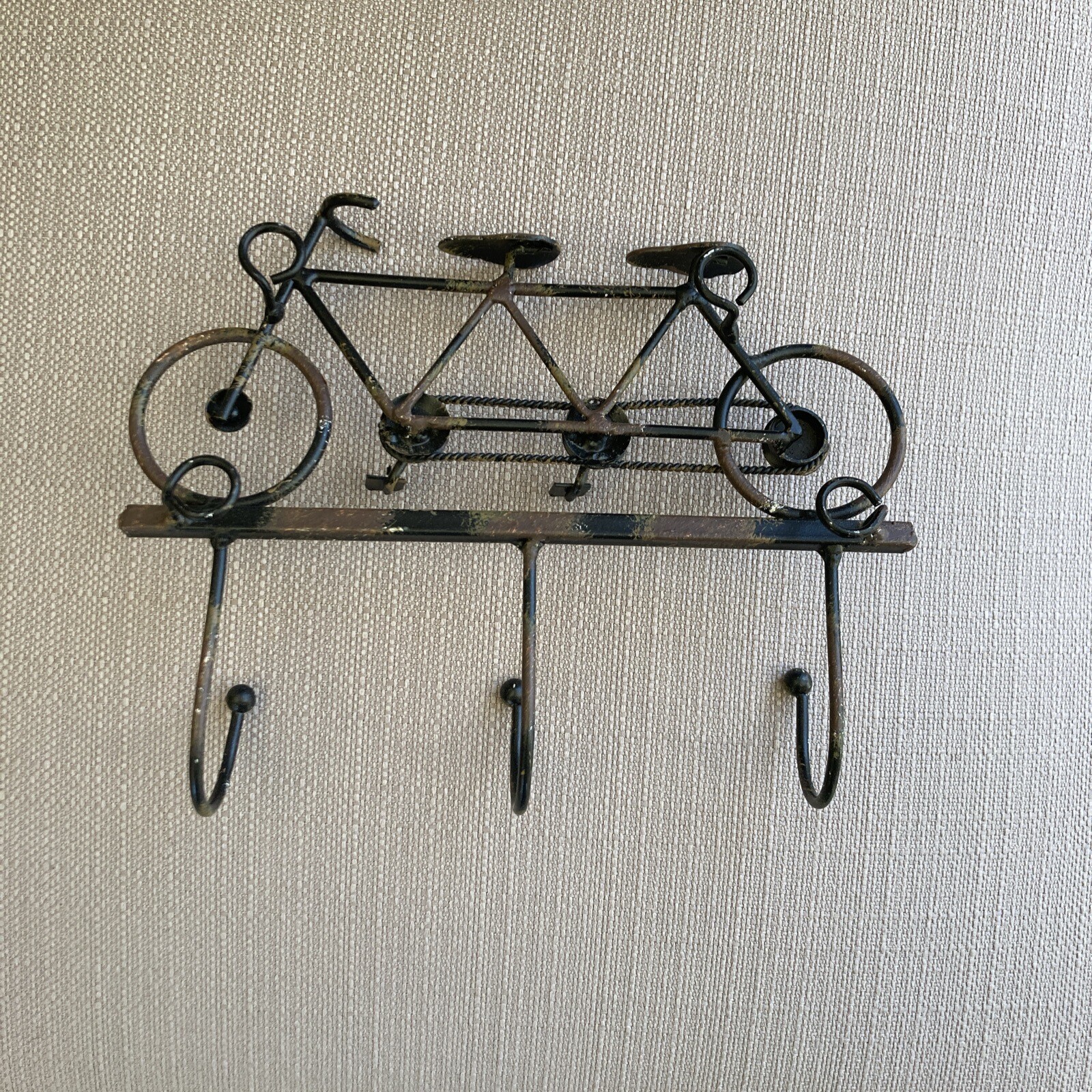 Key Hooks, Metal Tandem Bike Wall Hanging