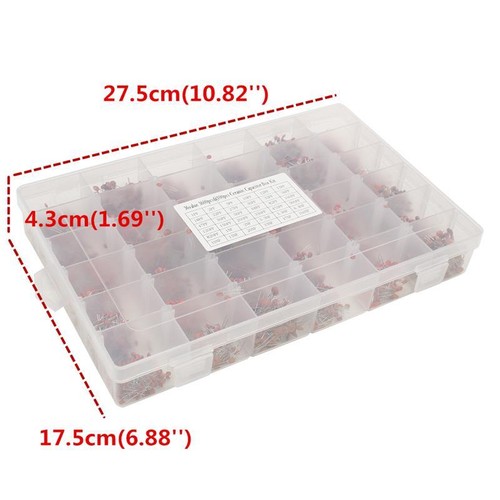 36values 1pF - 100nF Ceramic Capacitors Kit Disc 50V Assortment With Storage Box - Picture 4 of 4