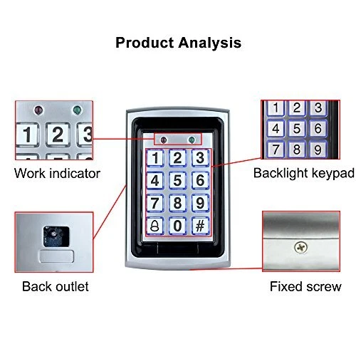 HFeng 125KHz RFID Access Control Keypad Controller Waterproof Cover Outdoor 10p - Picture 1 of 8