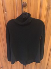 Elie Tahari Womens Turtle Neck Sweater Blouse Black Wool/Cashmere Blend Sz XS 1