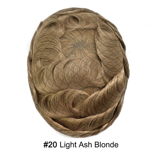 Mens Toupee Human Hair Systems Full Poly Thin Skin Hair Piece Replacement System - Picture 43 of 159