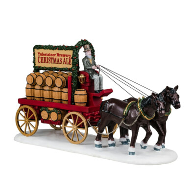 Lemax Christmas Ale Delivery Caddington #43710 Jolly Man Horse-drawn Carriage