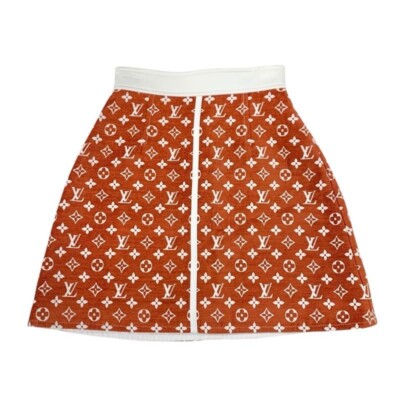 Louis Vuitton Monogram Bottoms Red White Zip Skirt Mini Size 34 | eBay