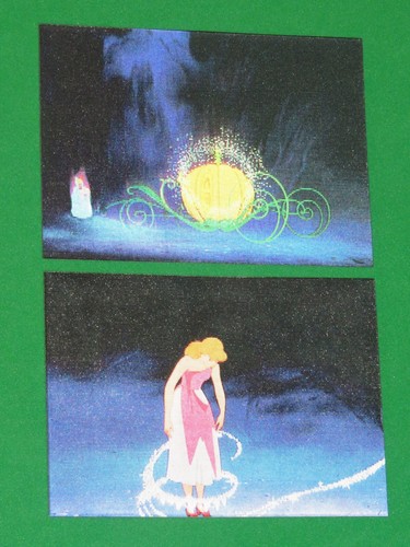 1995 Cinderella TRANSFORMATION insert 2 CARD Set Disney's CARTOON LENTICULAR - Picture 11 of 12