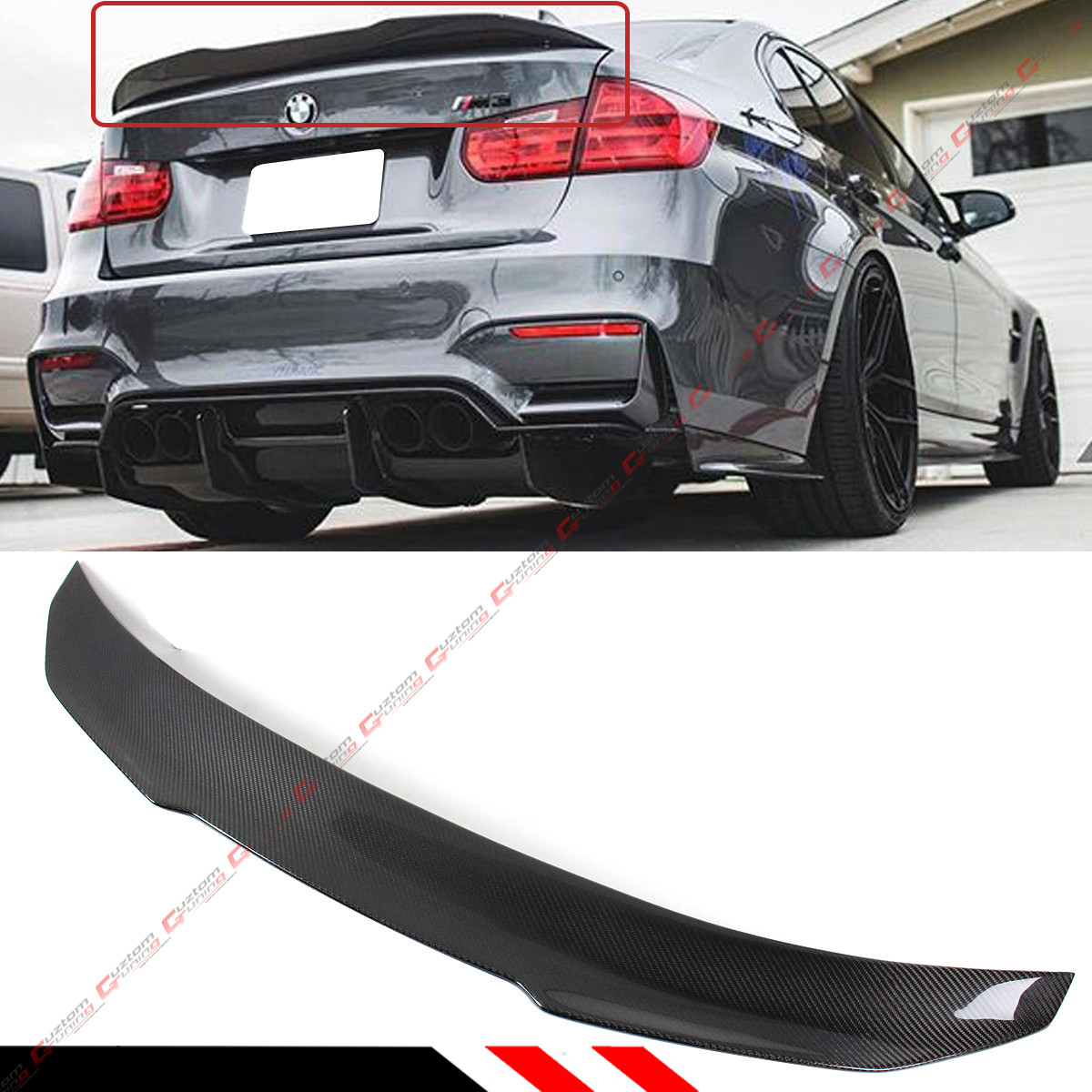 PSM STYLE REAR BOOT WING LIP SPOILER GLOSS BLACK FOR BMW 3 SERIES F80 F30  12-18