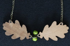 TATTY DEVINE OAK LEAF NECKLACE BROWN WOOD WITH BRONZE CHAIN A STUNNING ACCESSORY