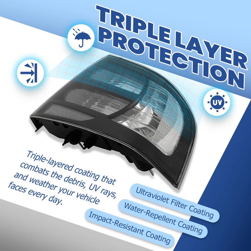 Rear Tail Light For 2004-2008 Acura TL Black Housing Clear Lens Halogen LH RH - Image 4 of 4