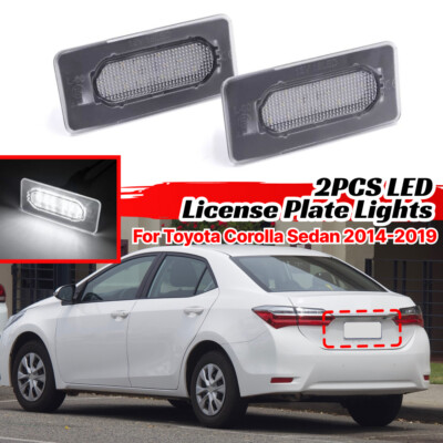 For Toyota Corolla 2014-2019 Sedan 2x White LED License Number