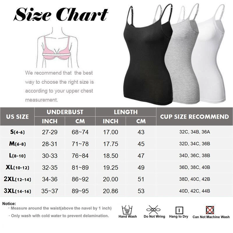 Mujeres Camisola Cami Con Sujetador Push Up Acolchado Incorporado Chaleco Compresión Camisetas sin Mangas Foto 2 de 4