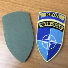 Patch, Abzeichen Klett NATO-OTAN KFOR blau/gelb m. Gegenstück