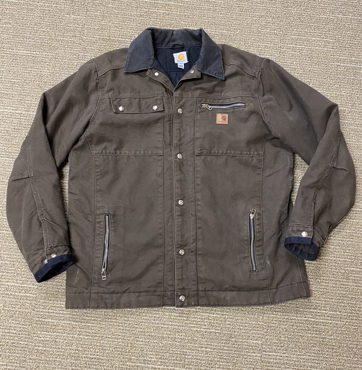 Vintage Carhartt Detroit Work Jacket Dark Brown Made in Vintage Carhartt Detroit Work Jacket Dark Brown Made in