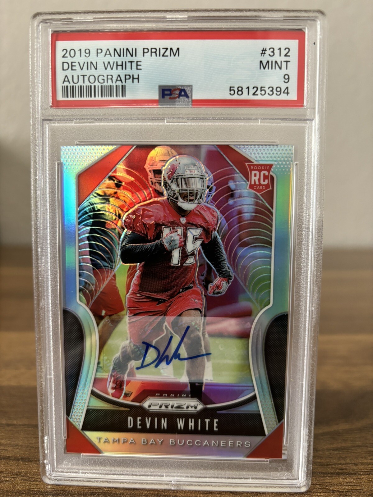 2019 Panini Prizm Devin White #312 PSA 9 MINT Rookie Card Autograph