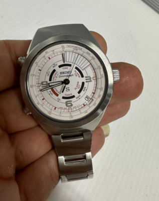 Vintage Seiko Chronograph SUS 6M26-6020 Quartz Mans Watch Water