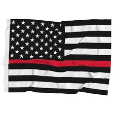 Thin Red Line Flag 3x5 Ft Firefighters Courage Support USA First Responders Fire