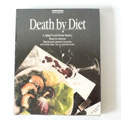 1987 bePuzzled Death by Diet A Jigsaw Puzzle Murder Mystery Zimmerman Vintage