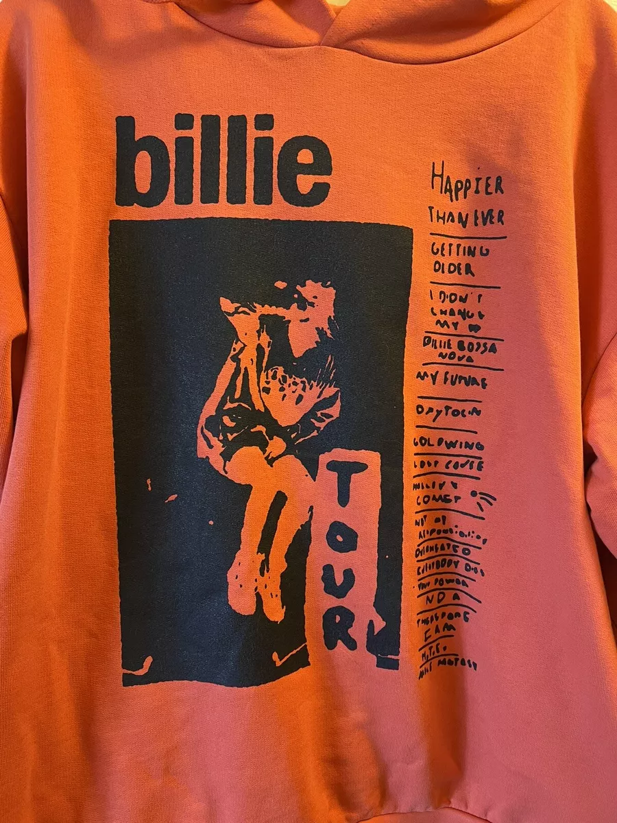 NEW Billie Eilish Happier Than Ever Tour Orange Hoodie Size