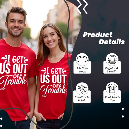 T-shirt uomo e donna Trouble Maker Best Friends Day Bestia abbinata BFF #BFD - Foto 6 di 29