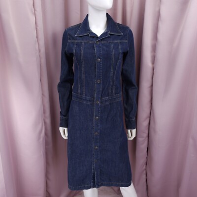 navy blue dress for baby girl VTG 90s Lace-Up Sides Tie-Back Floral Rayon Midi Button-Up Dress M-L Grunge  Era main image 0