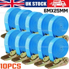 10Pcs Endless Ratchet Lashing Straps Tie Down Straps 6Mx25mm Cargo Lashing 800kg
