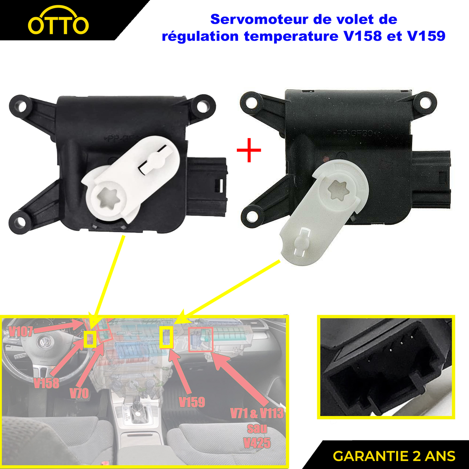 Moteur réglage clapet température de qualité d'origine pour VW Golf 6 1K1907511C