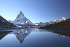 Landscape mountains water clear sky peaceful snow Custom Gaming Mat Desk