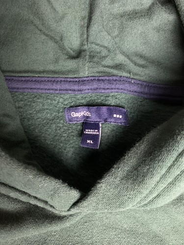 GAP Hoodie Youth Kids Size XL Green Pullover Sweatshirt Kids Hooded Preowned EUC - Picture 3 of 7