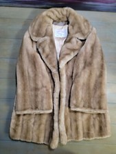 Vintage Womens Intrigue Tissavel France Faux Fur Coat Size 14 Brown