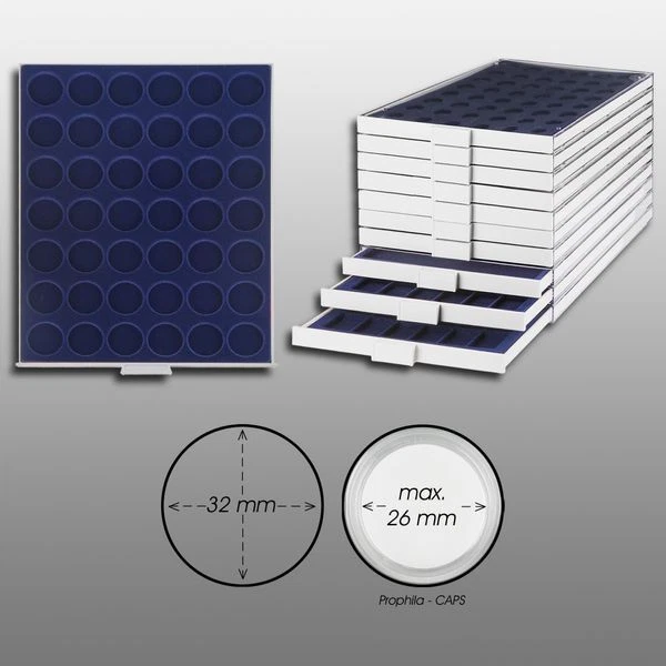 Coffret De 100 Capsules De Protection Pour Pièces De 2 Euros Commémoratives - Diamètre 26 Mm