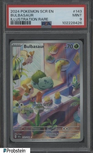 2024 Pokemon SCR EN Illustration Rare #143 Bulbasaur PSA 9 MINT