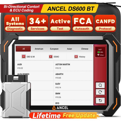 ANCEL DS600BT OBD2 Bidirectional Scanner Car Diagnostic Tool All Systems Coding