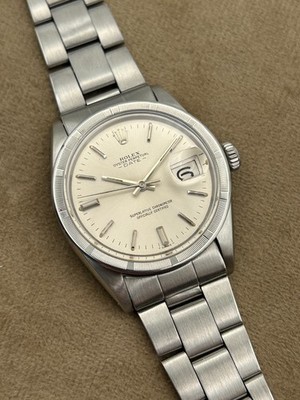 Rolex Oyster Perpetual Date 1500 Engine Turned Bezel Cal.1570 Vintage 34mm