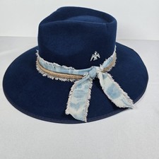 Shyanne Blue Wool Fedora Western Ranch Cowboy Hat Women s Size OS NWT