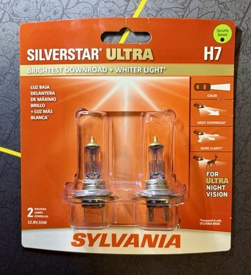 NEW - Sylvania Silverstar Ultra H7 Halogen Headlights Bulbs 2-Pack