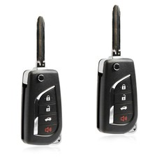2 Remote Keyless Entry Fob Replacement Flip Key For Toyota 4b (HYQ12BBY, 67)