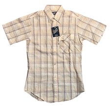 Vintage Levis Shirt Mens Small Short Sleeve Plaid Button Down 1980s Deadstock