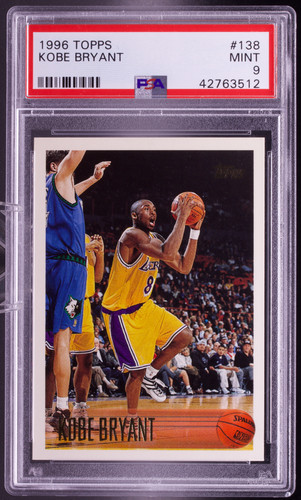 1996 Topps Kobe Bryant Rookie RC #138 PSA 9 MINT Los Angeles Lakers HOF
