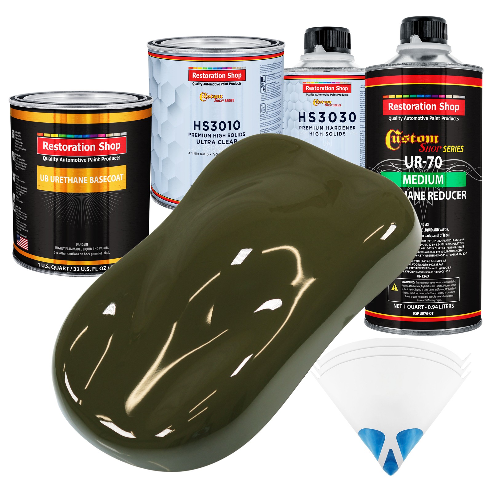 Olive Drab Premium Urethane Basecoat Clearcoat Auto Paint Kit