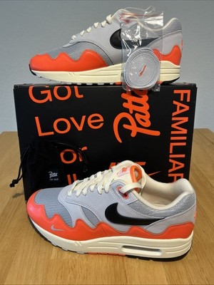 Nike Air Max 1 x Patta Hyper Crimson/Black-Pure Platinum - EU 44.5 / US 10.5 NEW