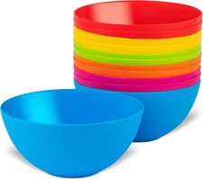 Plastic Bowls Set of 12 Kids Bowls 24 Oz Microwave  Dishwasher Safe BPA Free