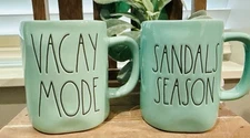 New Rae Dunn Vacay Mode Sandals Season Mug Bundle Beach Ocean Summer Sea