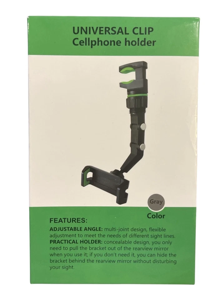 Soporte de montaje para coche soporte para teléfono celular espejo retrovisor clip 360 universal - Nuevo Foto 3 de 3