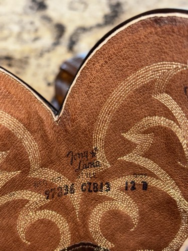 Tony Lama Dark Brown Teju Lizard Mens Size 12 D Leather Cowboy Western Boots - Picture 21 of 22