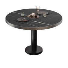 BML | Bistro Loungetisch | Ø:H 60 x 39 cm | Schwarz Marmor / Schwarz | Bistro...