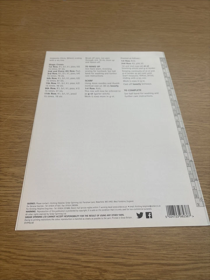 Sirdar 8238 Knitting Pattern Ladies Hat, Scarf & Gloves, Funky Fur. DK - Image 4 of 4